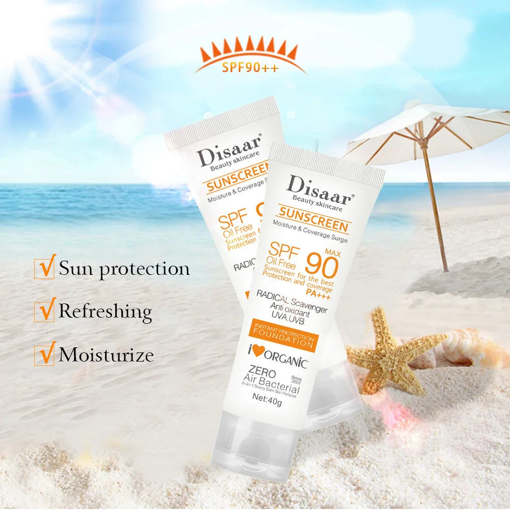 Crème solaire blanchissante pour le visage et le corps, protection de la peau, anti-âge, contrôle de l'huile, hydratante, éventuelles F90