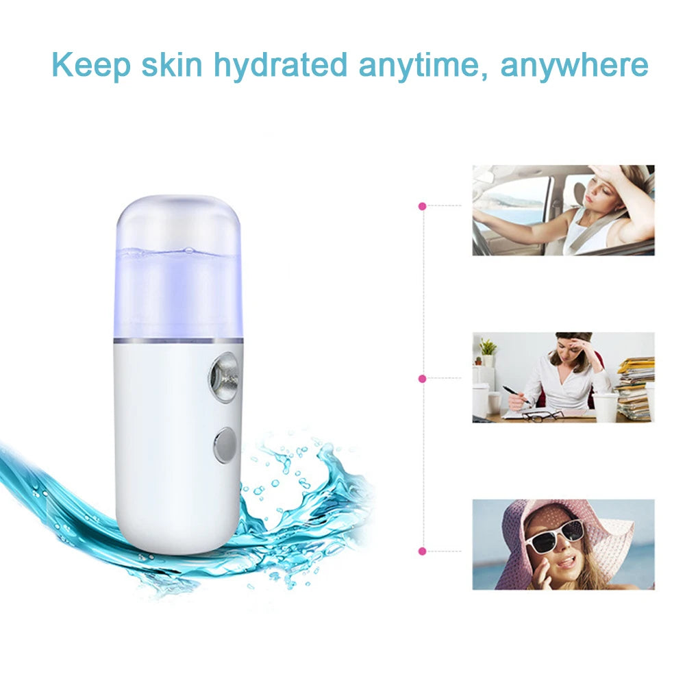 Pulvérisateur Facial à brume USB, humidificateur, nébuliseur Rechargeable, vapeur pour le visage, Instruments de beauté hydratants, outils de soins de la peau