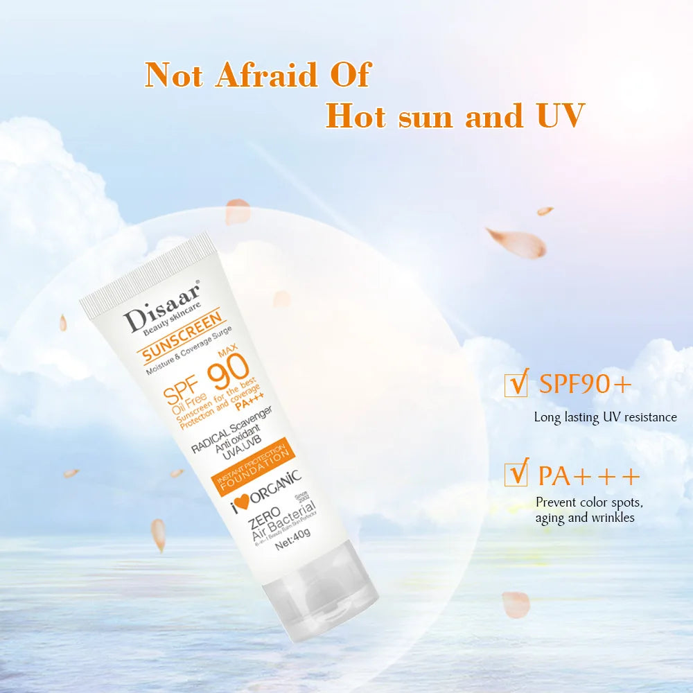 Crème solaire blanchissante pour le visage et le corps, protection de la peau, anti-âge, contrôle de l'huile, hydratante, éventuelles F90