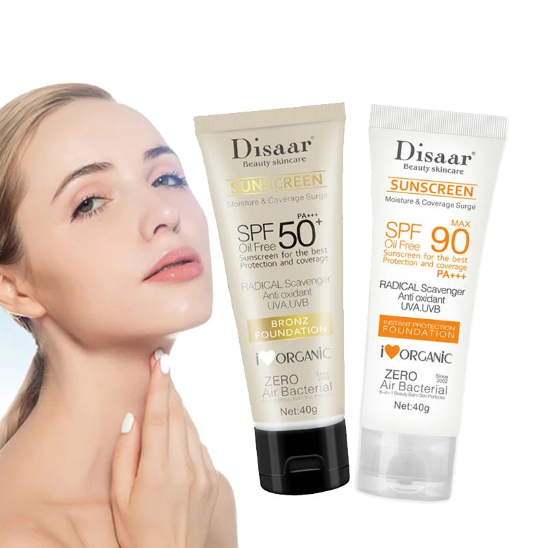 Crème solaire blanchissante pour le visage et le corps, protection de la peau, anti-âge, contrôle de l'huile, hydratante, éventuelles F90