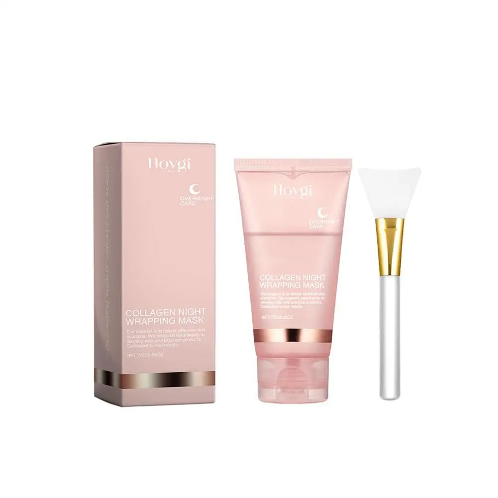 Masque facial décollable au collagène pour la nuit, masque d'emballage de nuit au collagène coréen, hydrate en profondeur, masque de soins de nuit, crème 75ml