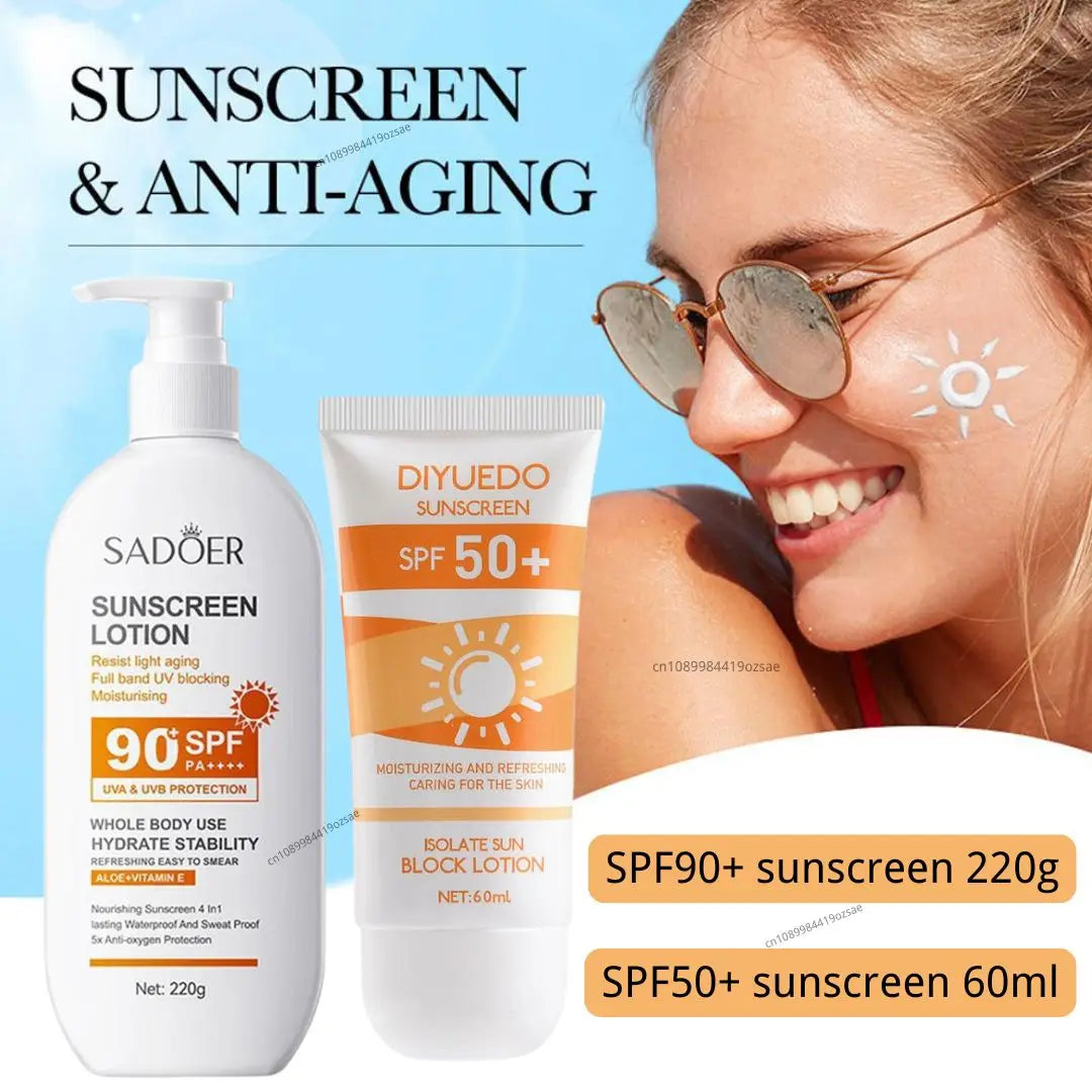 Crème solaire SPF 90 + /SPF 50 + crème d'isolation Anti-oxydante crème solaire hydratante bloquant les UV pour le sport et le protection solaire active