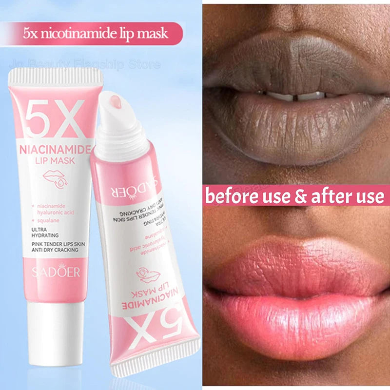 Baume à lèvres foncé éclaircissant, masque mélanine, brillant, exfoliant, traitement rose, réduit les lignes des lèvres, améliore la sécheresse, hydratant