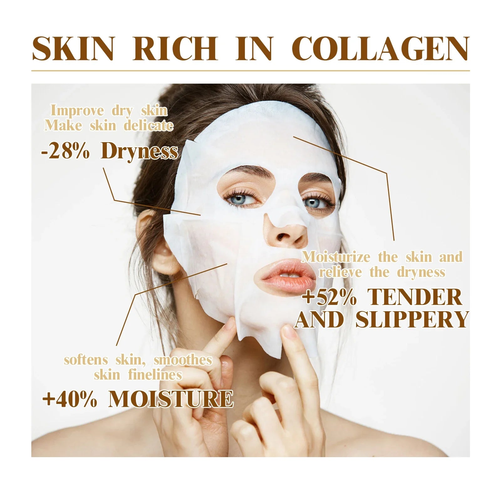 Masque Facial Anti-rides au collagène, 10 pièces, Anti-vieillissement, estompe les ridules, peau ferme, hydratant, éclaircissant, soins de la peau, cosmétiques coréens