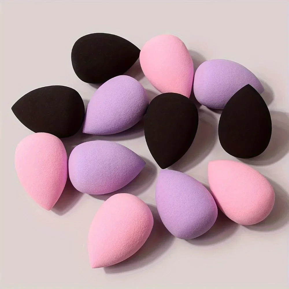 Éponge de maquillage multicolore, 12 pièces, mélangeur, œuf de beauté, bouffante de cosmétiques, fond de teint doux, bouffantes de poudre, accessoires de maquillage pour femmes