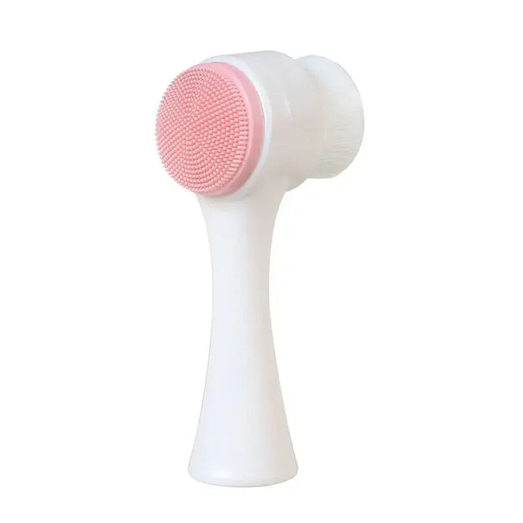 3D double silicone brosse de nettoyage du visage massage manuel brosse faciale poils doux exfoliator double face brosse de lavage du visage