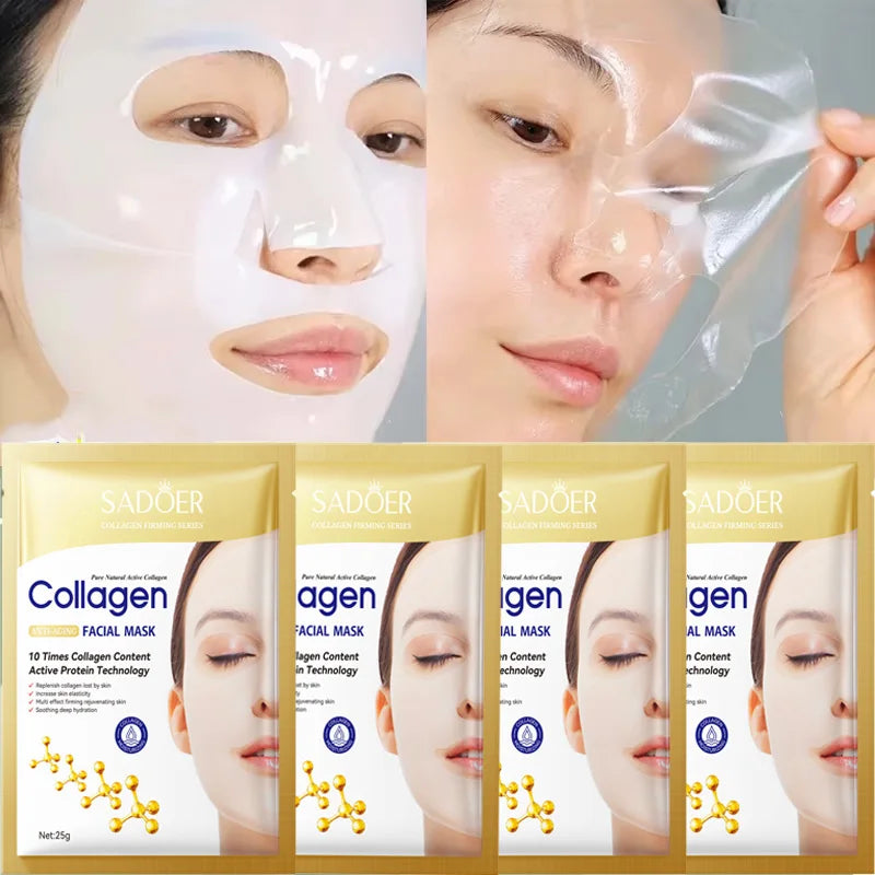 Masque Facial Anti-rides au collagène, 10 pièces, Anti-vieillissement, estompe les ridules, peau ferme, hydratant, éclaircissant, soins de la peau, cosmétiques coréens