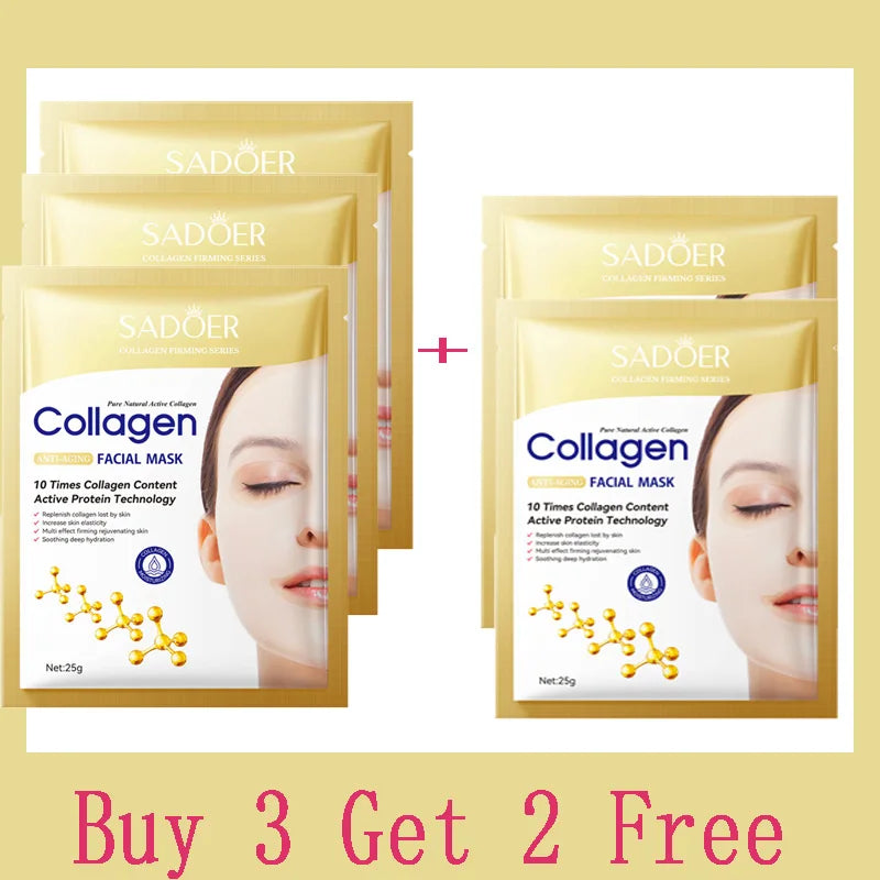 Masque Facial Anti-rides au collagène, 10 pièces, Anti-vieillissement, estompe les ridules, peau ferme, hydratant, éclaircissant, soins de la peau, cosmétiques coréens