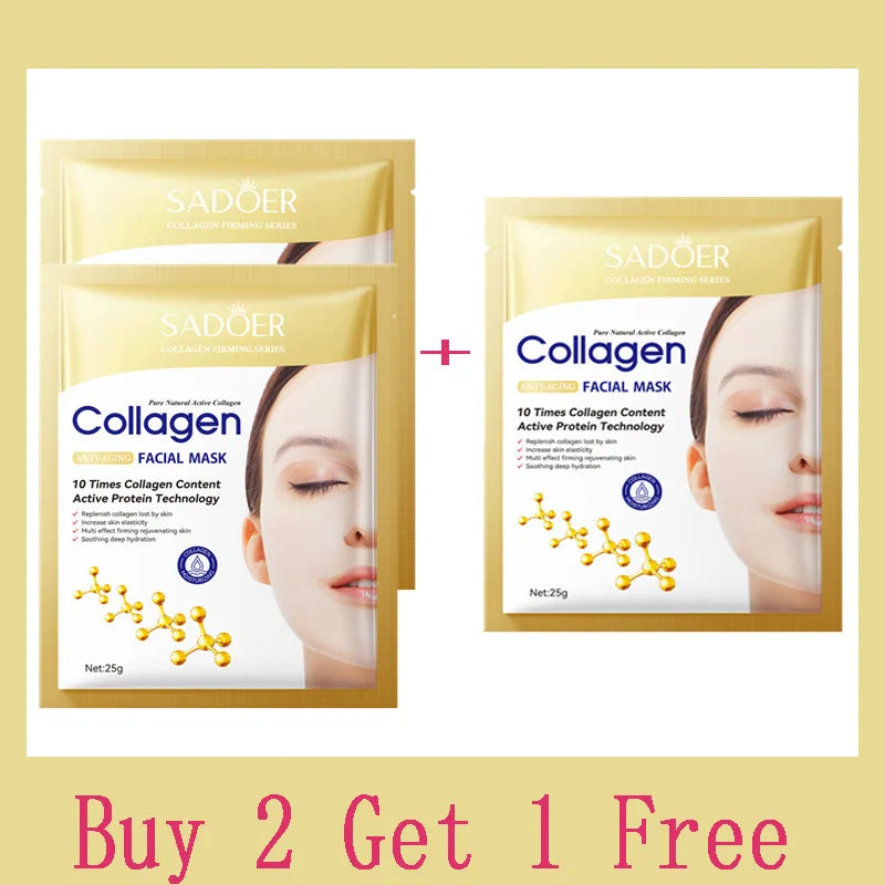 Masque Facial Anti-rides au collagène, 10 pièces, Anti-vieillissement, estompe les ridules, peau ferme, hydratant, éclaircissant, soins de la peau, cosmétiques coréens