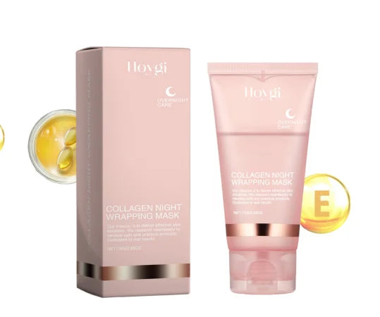Masque facial décollable au collagène pour la nuit, masque d'emballage de nuit au collagène coréen, hydrate en profondeur, masque de soins de nuit, crème 75ml