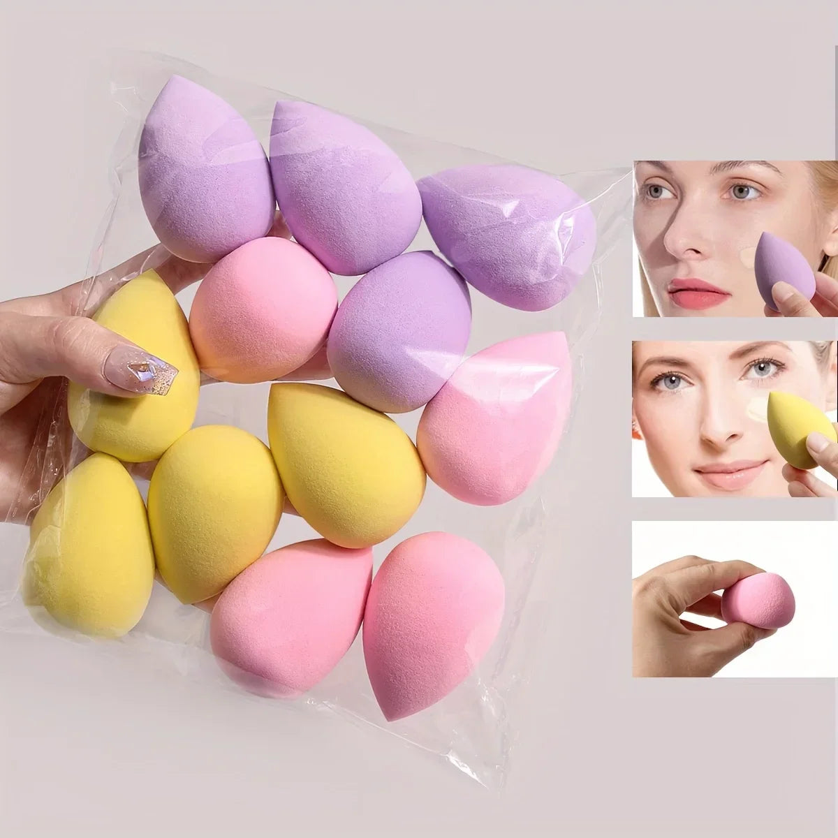Éponge de maquillage multicolore, 12 pièces, mélangeur, œuf de beauté, bouffante de cosmétiques, fond de teint doux, bouffantes de poudre, accessoires de maquillage pour femmes
