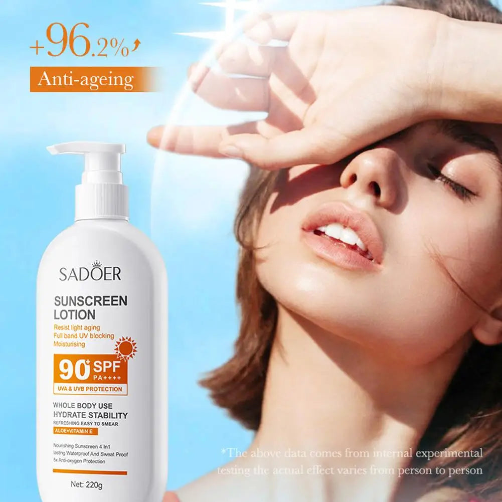 Crème solaire SPF 90 + /SPF 50 + crème d'isolation Anti-oxydante crème solaire hydratante bloquant les UV pour le sport et le protection solaire active