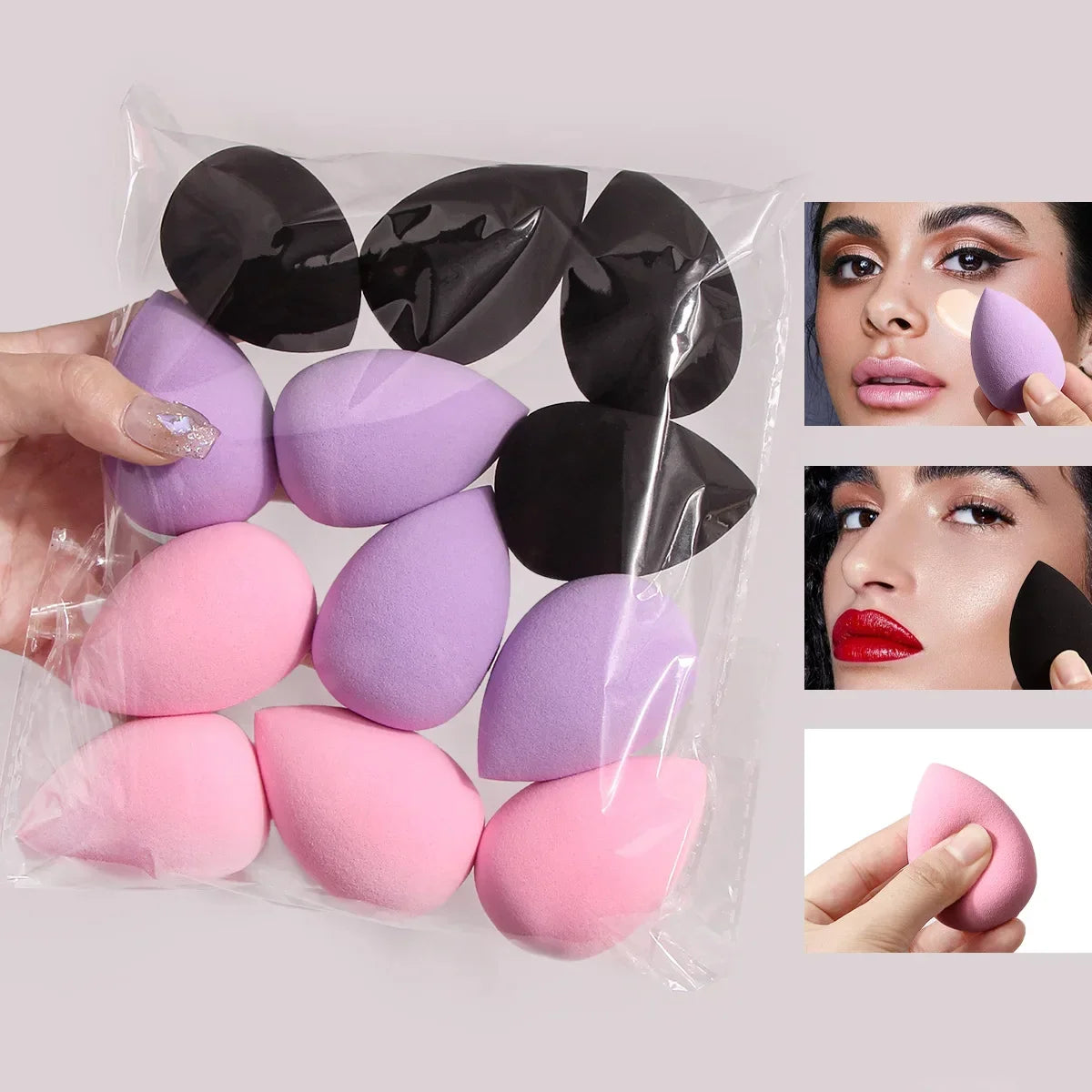 Éponge de maquillage multicolore, 12 pièces, mélangeur, œuf de beauté, bouffante de cosmétiques, fond de teint doux, bouffantes de poudre, accessoires de maquillage pour femmes